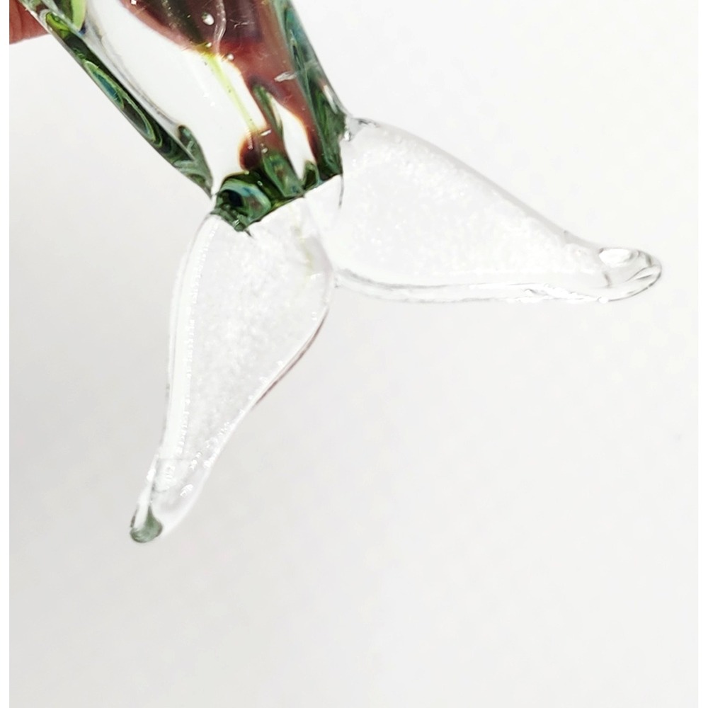 Vintage Murano Sommerso Glass Dolphin Figurine Blue Green Italian Art Glass 6" - Picture 7 of 8